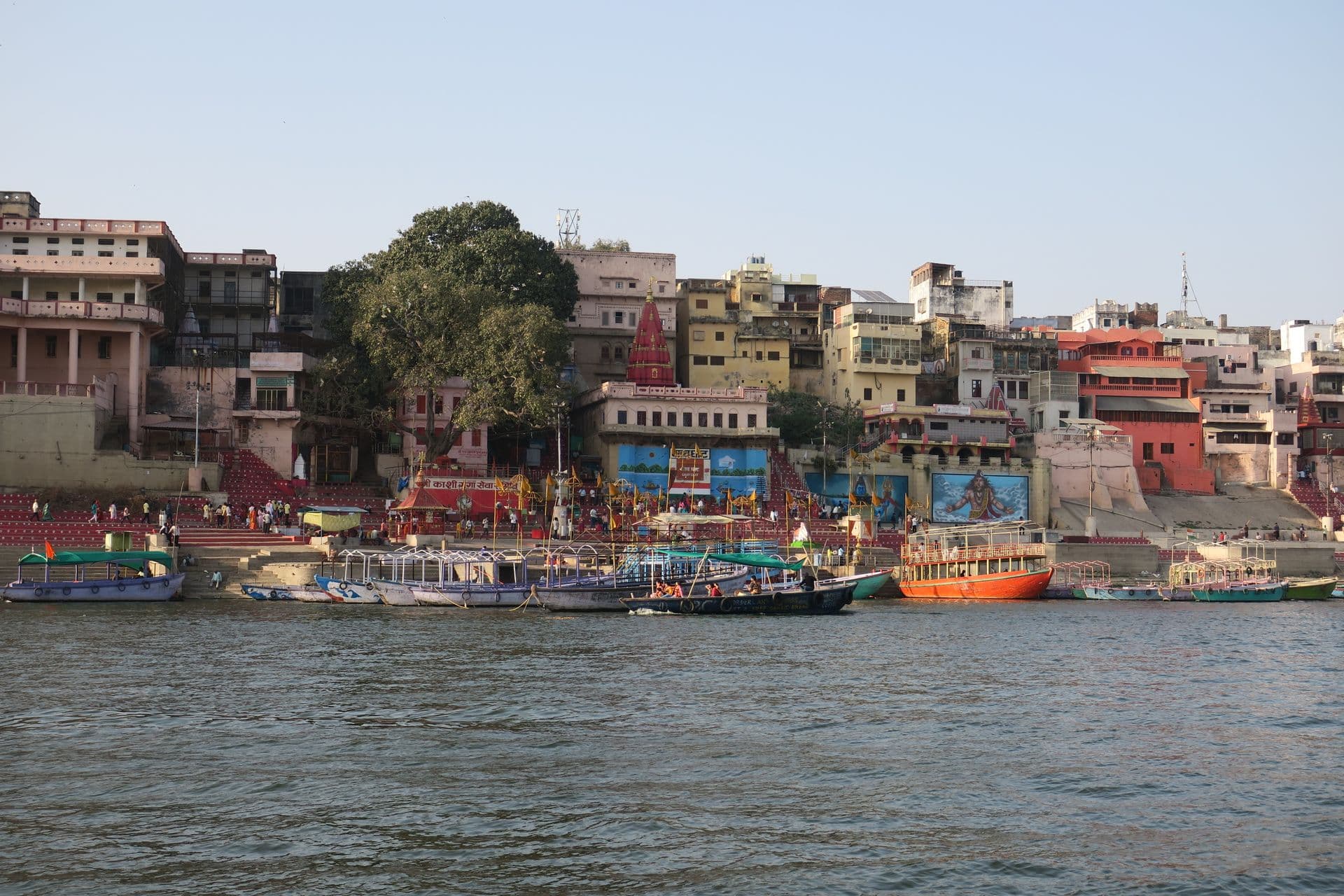 Varanasi ghats seen from the river